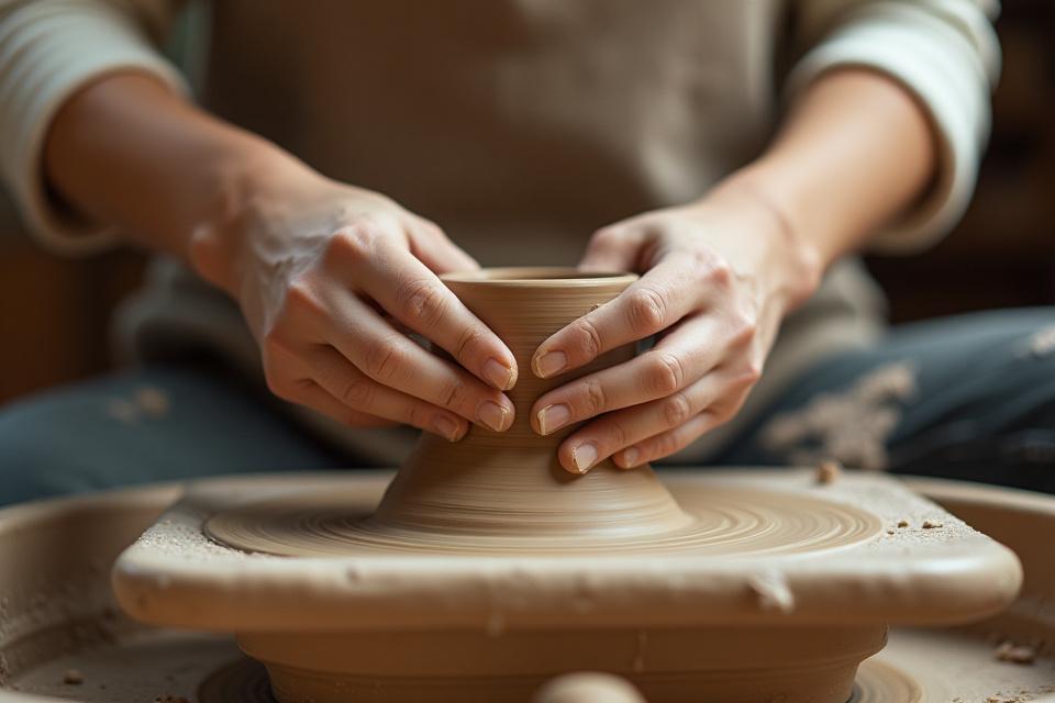 Hands-on pottery wheel workshop experience